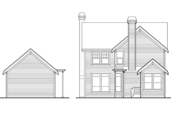 Exterior - Rear Elevation for Craftsman House Plan #48-339 - 4 bed, 2.5 bath