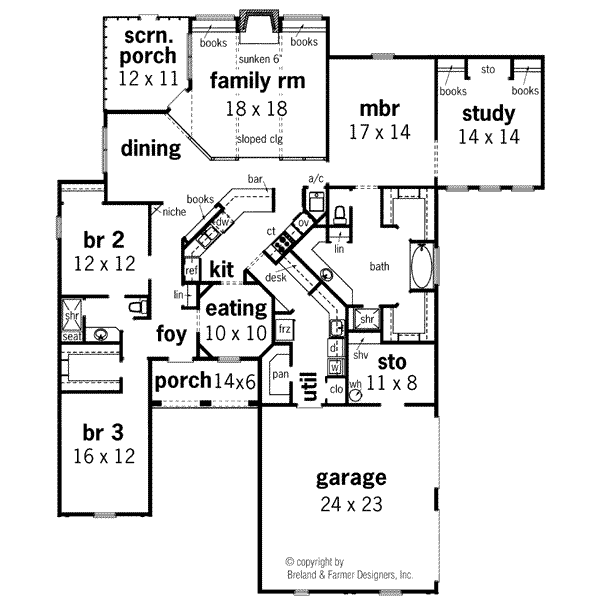 House Plan Design - Mediterranean Floor Plan - Main Floor Plan #45-145