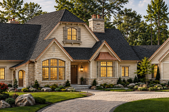 Exterior - Front Elevation 3 for Country House Plan #928-73 - 4 bed, 4 bath