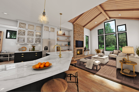 Interior - Family Room for Contemporary House Plan #48-987 - 3 bed, 2.5 bath