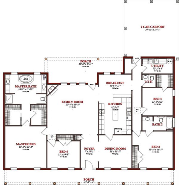 Ranch Floor Plan - Main Floor Plan #63-321