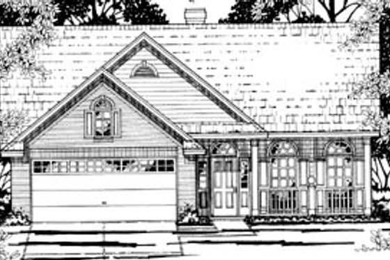 Exterior - Front Elevation for Traditional House Plan #42-234 - 3 bed, 2 bath