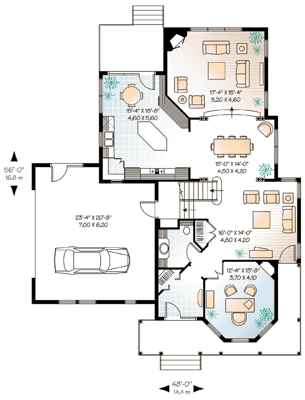 House Plan Design - Traditional Floor Plan - Main Floor Plan #23-411