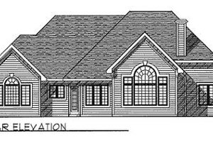 Exterior - Rear Elevation for Traditional House Plan #70-421 - 3 bed, 2.5 bath