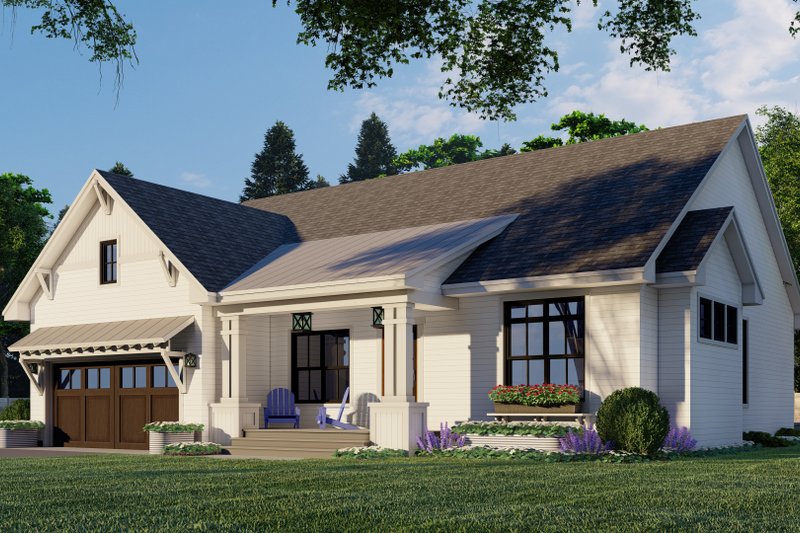 Architectural House Design - Exterior - Front Elevation 4 for Farmhouse House Plan #51-1176 - 3 bed, 2 bath