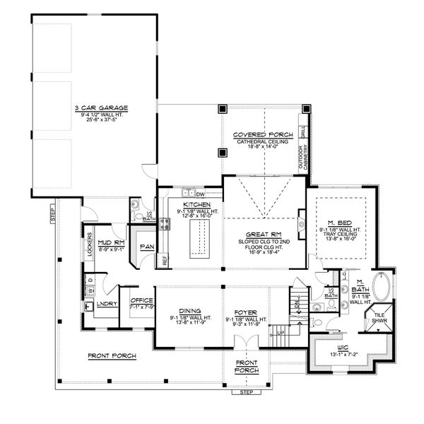 Architectural House Design - Farmhouse Floor Plan - Main Floor Plan #1064-101