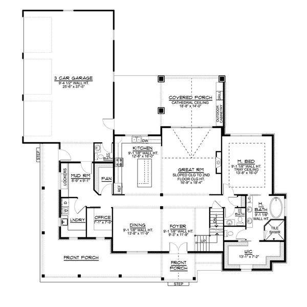Architectural House Design - Farmhouse Floor Plan - Main Floor Plan #1064-101