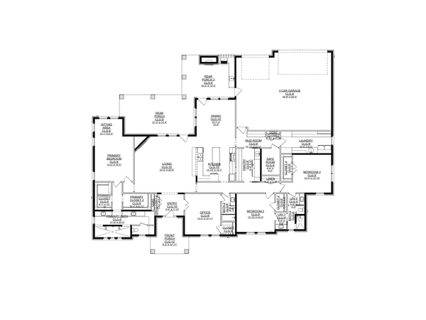 Home Plan - Floor Plan - Main Floor for Farmhouse House Plan #1127-19 - 3 bed, 3 bath