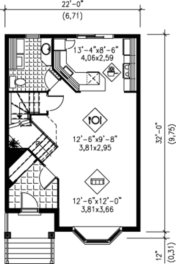 European Floor Plan - Main Floor Plan #25-4238