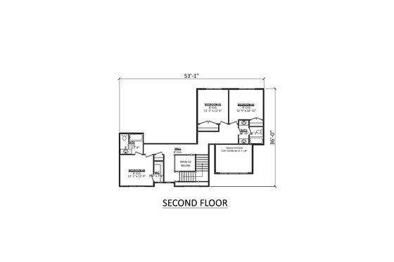 Floor Plan - Upper Floor for Farmhouse House Plan #1089-64 - 4 bed, 4 bath