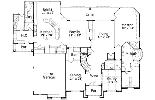 Colonial Floor Plan - Main Floor Plan #411-119