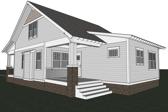 Exterior - Rear Elevation for Craftsman House Plan #461-18 - 3 bed, 2.5 bath