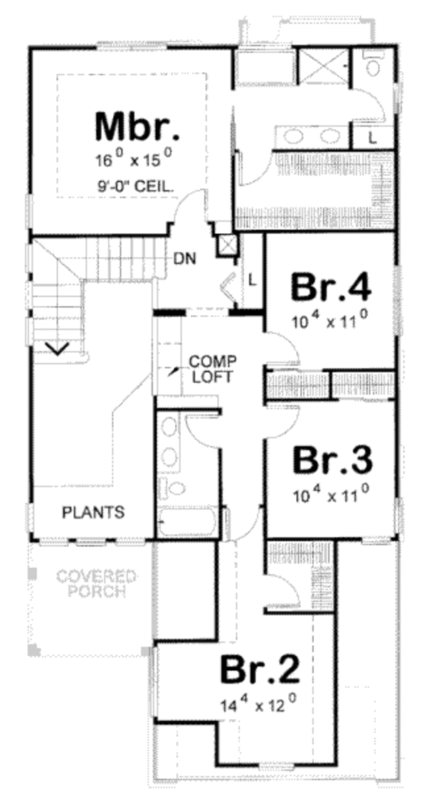 Dream House Plan - European Floor Plan - Upper Floor Plan #20-1693