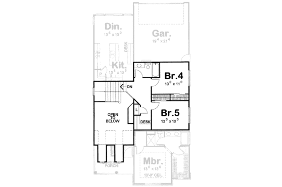 Floor Plan - Upper Floor for Traditional House Plan #20-1748 - 5 bed, 3 bath
