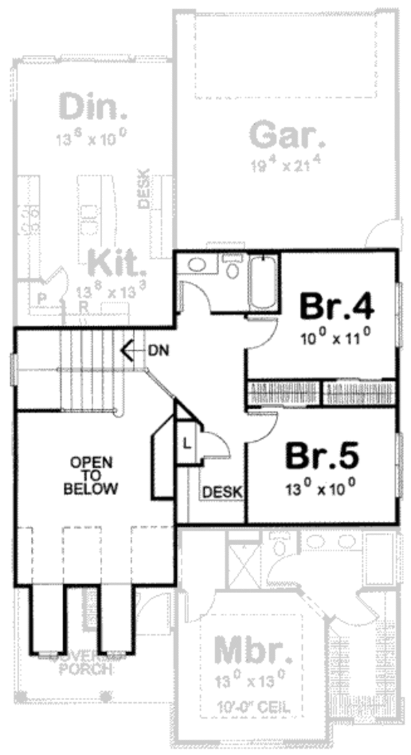 Traditional Floor Plan - Upper Floor Plan #20-1748