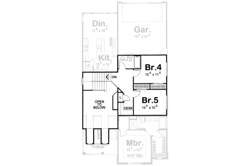 Home Plan - Floor Plan - Upper Floor for Traditional House Plan #20-1748 - 5 bed, 3 bath