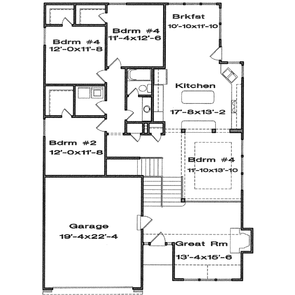 Traditional Floor Plan - Main Floor Plan #6-178