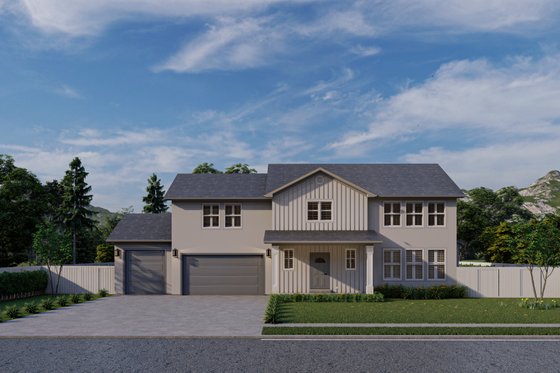 Exterior - Front Elevation 3 for Traditional House Plan #1060-15 - 4 bed, 3.5 bath