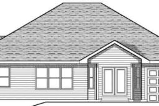 Exterior - Rear Elevation for Traditional House Plan #70-608 - 2 bed, 2.5 bath