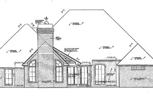 Exterior - Rear Elevation for European House Plan #310-270 - 4 bed, 3 bath