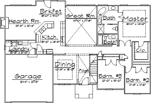 Architectural House Design - European Floor Plan - Main Floor Plan #31-114