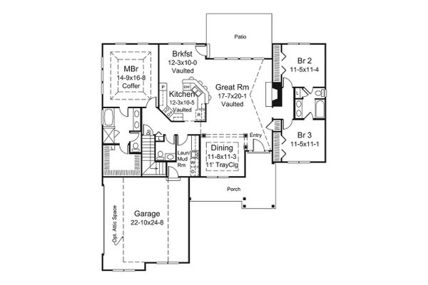 House Design - Ranch Floor Plan - Main Floor Plan #57-664