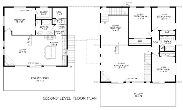 House Design - Floor Plan - Upper Floor for Contemporary House Plan #932-1375 - 5 bed, 3.5 bath