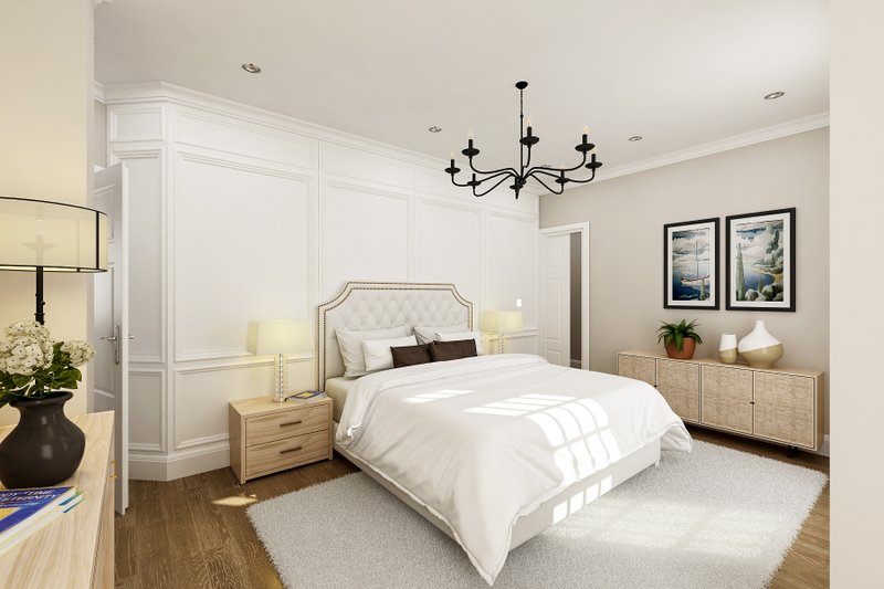 Architectural House Design - Interior - Master Bedroom for Craftsman House Plan #45-588 - 1 bed, 1.5 bath