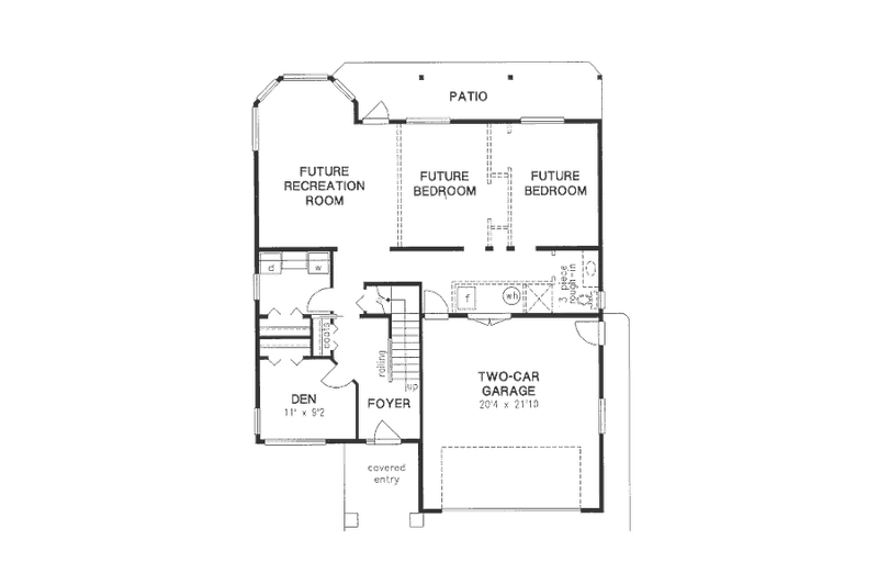 House Design - Floor Plan - Lower Floor for Traditional House Plan #18-9242 - 4 bed, 2 bath