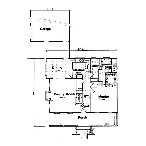 Architectural House Design - Country Floor Plan - Main Floor Plan #41-132