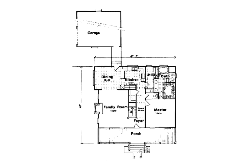 Dream House Plan - Floor Plan - Main Floor for Country House Plan #41-132 - 3 bed, 2.5 bath