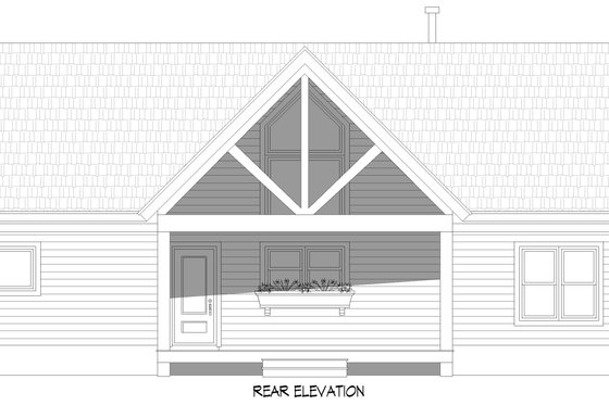 Exterior - Rear Elevation for Country House Plan #932-1335 - 3 bed, 2 bath