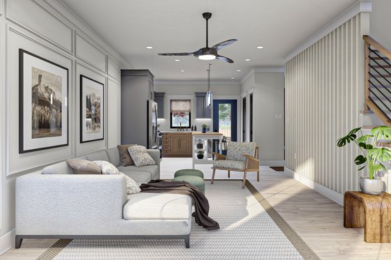Interior - Family Room 1 for Modern House Plan #455-571 - 3 bed, 1.5 bath