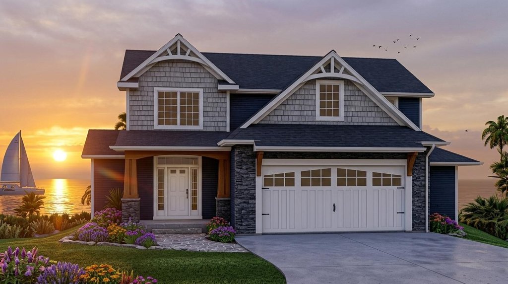 Exterior - Front Elevation 2 for Craftsman House Plan #1064-23 - 5 bed, 3.5 bath