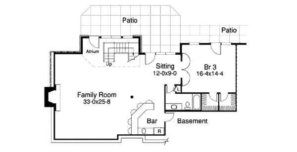 Craftsman Floor Plan - Lower Floor Plan #57-321