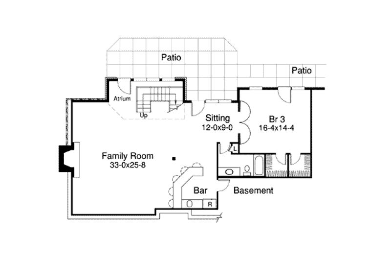 Dream House Plan - Floor Plan - Lower Floor for Craftsman House Plan #57-321 - 2 bed, 2 bath