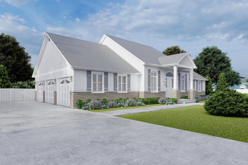 Home Plan - Exterior - Front Elevation 3 for Ranch House Plan #1060-23 - 4 bed, 2 bath