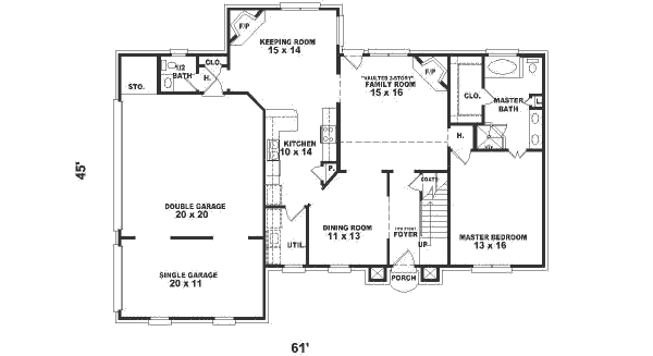 Traditional Floor Plan - Main Floor Plan #81-491