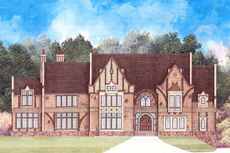 House Blueprint - European Exterior - Front Elevation Plan #119-301