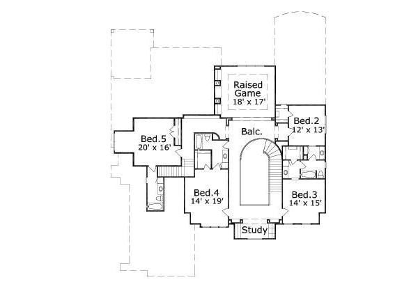 European Floor Plan - Upper Floor Plan #411-362