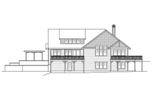 Exterior - Rear Elevation for Ranch House Plan #124-1106 - 3 bed, 2 bath