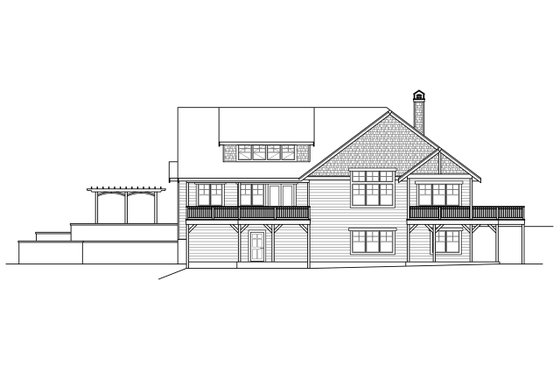 Exterior - Rear Elevation for Ranch House Plan #124-1106 - 3 bed, 2 bath