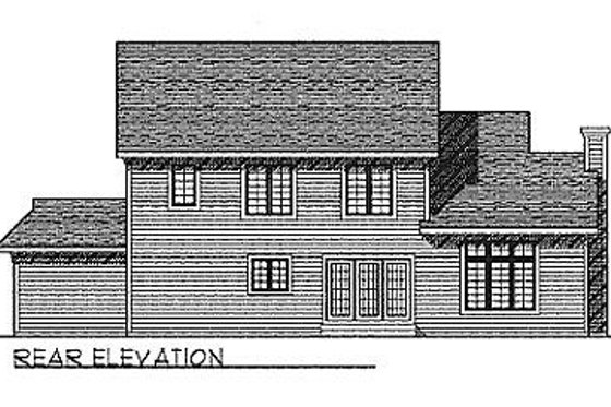 Exterior - Rear Elevation for Traditional House Plan #70-330 - 4 bed, 2.5 bath