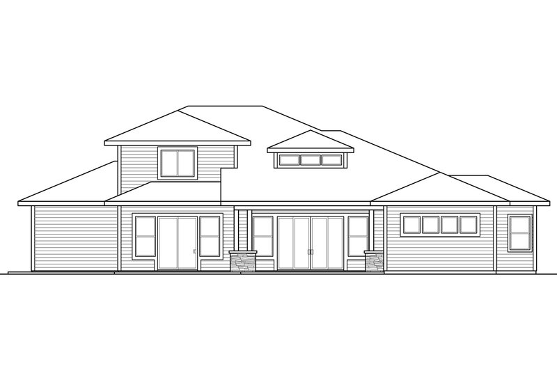Dream House Plan - Exterior - Rear Elevation for Contemporary House Plan #124-1045 - 4 bed, 3.5 bath
