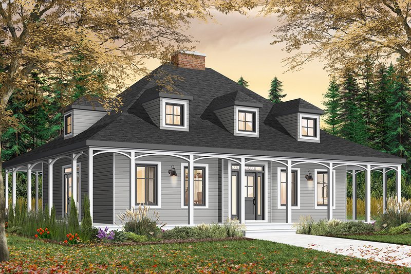 Architectural House Design - Exterior - Front Elevation 4 for Country House Plan #23-2091 - 3 bed, 2 bath