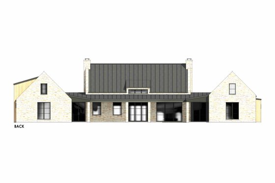 Exterior - Rear Elevation 1 for Modern House Plan #1096-24 - 4 bed, 4.5 bath