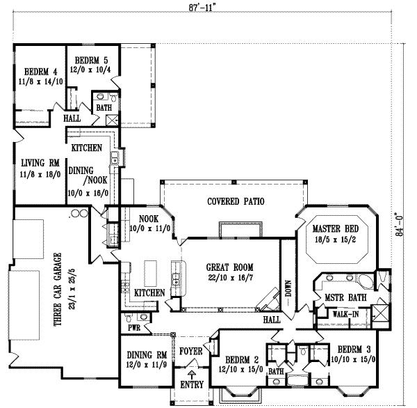 Dream House Plan - Mediterranean Floor Plan - Main Floor Plan #1-1109
