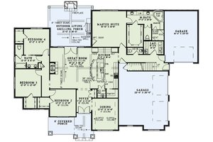 Floor Plan - Main Floor for European House Plan #17-2560 - 4 bed, 3.5 bath