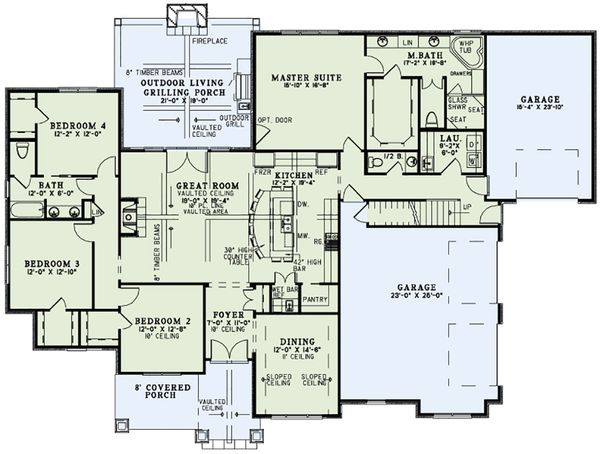 House Blueprint - European Floor Plan - Main Floor Plan #17-2560