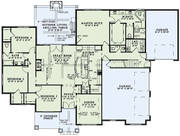 Home Plan - European Floor Plan - Main Floor Plan #17-2560